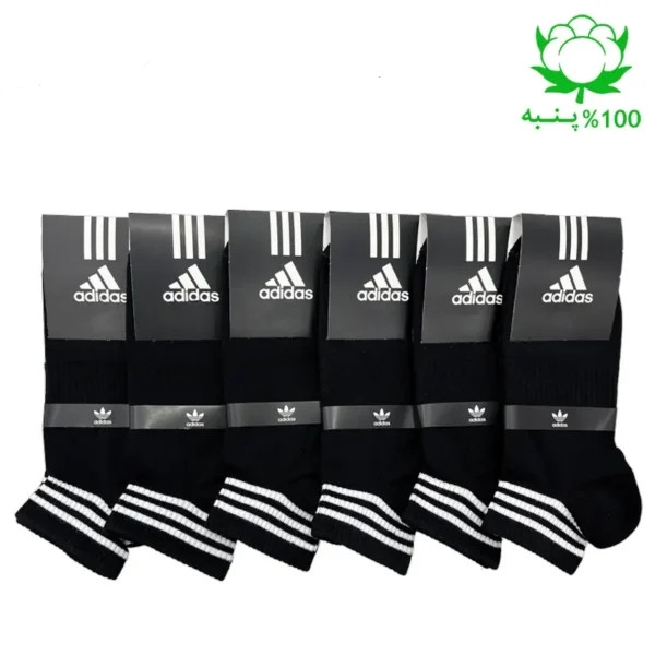 جوراب مچی اسپرت آدیداس ADIDAS سه خط جنس پنبه – فری سایز ۳۶ تا ۴۳