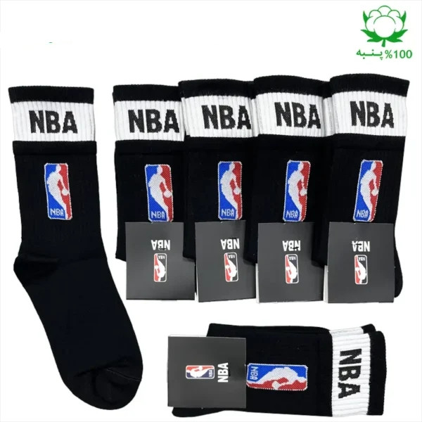 جوراب ساقدار دوکش NBA جنس پنبه – فری سایز ۳۶ تا ۴۳