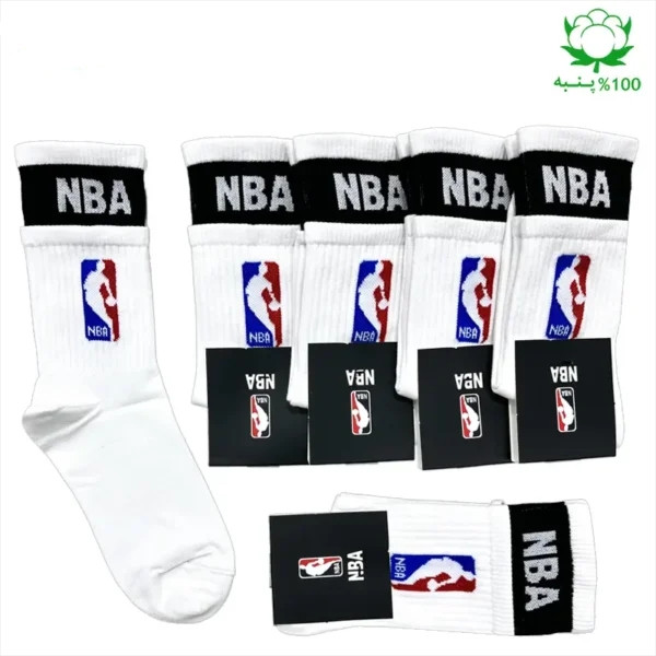 جوراب ساقدار دوکش NBA جنس پنبه – فری سایز ۳۶ تا ۴۳