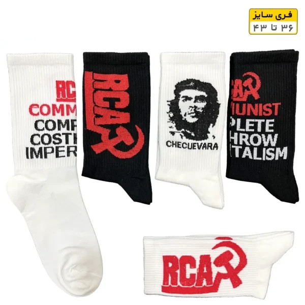 جوراب فانتزی ساقدار اسپرت (۵ جفتی) فری سایز ۳۶ تا ۴۳ طرح Che Guevara