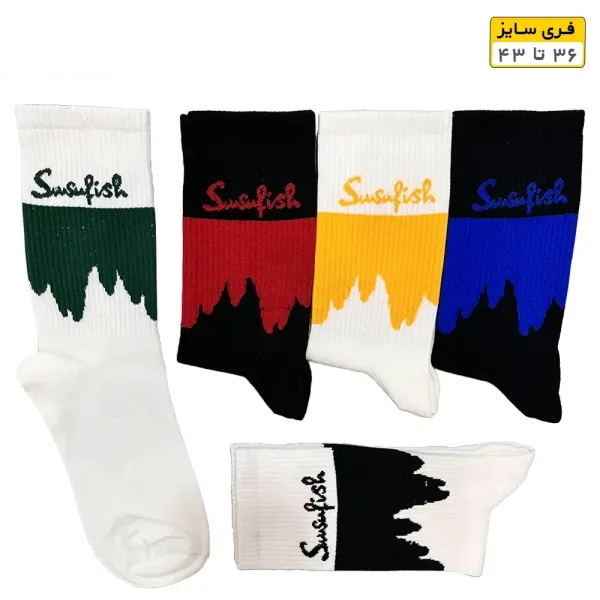 جوراب فانتزی ساقدار اسپرت (۵ جفتی) فری سایز ۳۶ تا ۴۳ طرح Susufish